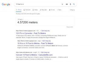 Đổi 15 feet sang m