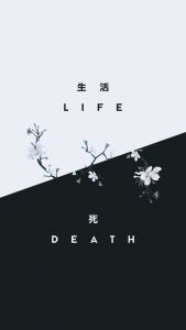 Hình nền đen buồn giữa sự sống và cái chết