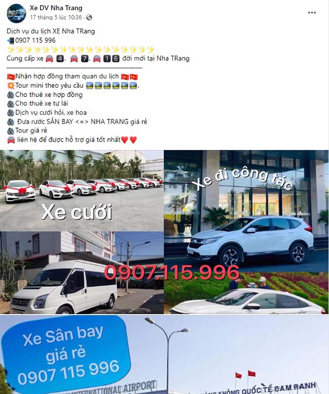 Mẫu quảng cáo xe du lịch Nha Trang 
