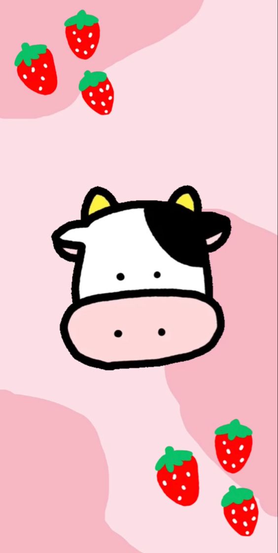 hình nền bò sữa cute màu hồng