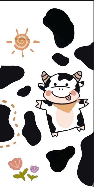 Hình nền bò sữa cute cho điện thoại